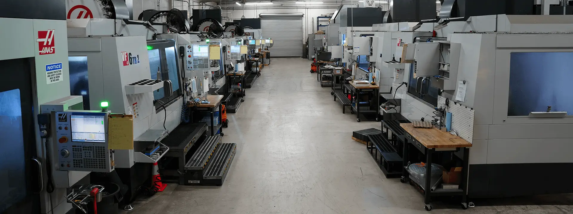 Haas CNC machines in workshop